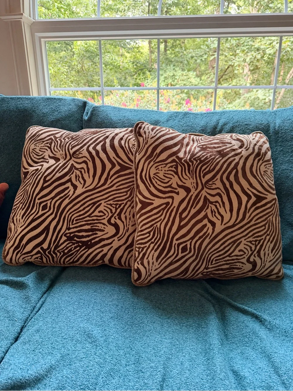 Set of Zebra Print Accent Pillows